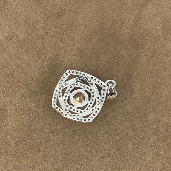 1CT Natural Aquamarine & CZ 925 Solid Sterling Silver Pendant - Picture 4 of 4